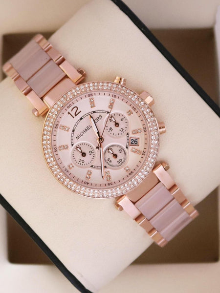 Mic.hael Ko.rs Parker rose gold quartz