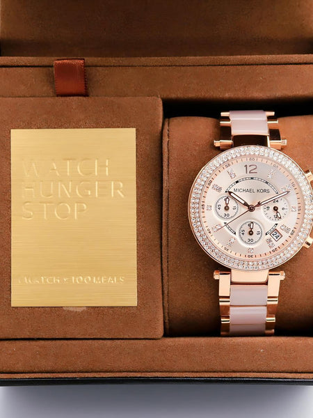 Mic.hael Ko.rs Parker rose gold quartz