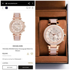 Mic.hael Ko.rs Parker rose gold quartz