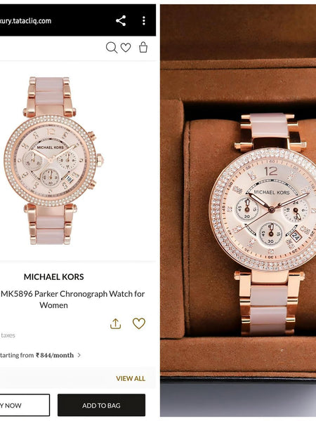 Mic.hael Ko.rs Parker rose gold quartz