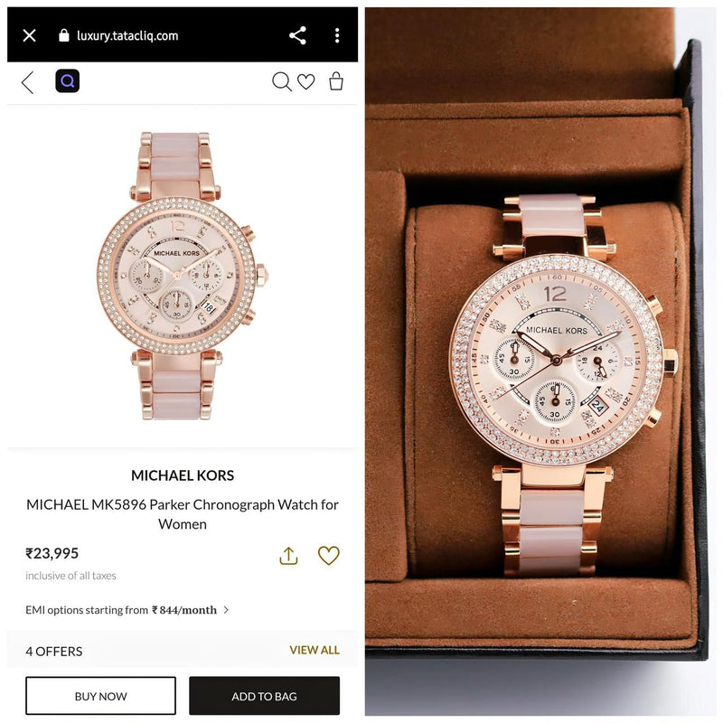 Mic.hael Ko.rs Parker rose gold quartz