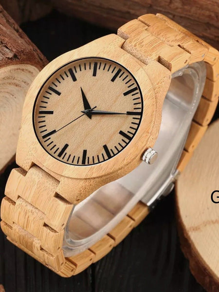 Wooden watch quartz(pure wood)