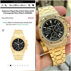 Aud.emars pi.guet quartz