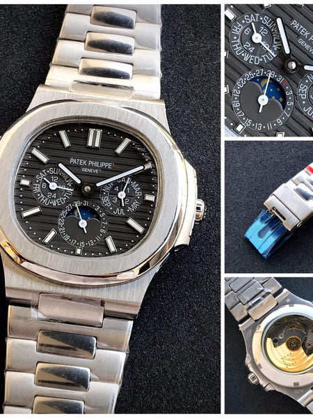 Pate.k Phil.ippe Nautilus GMT day month automatic