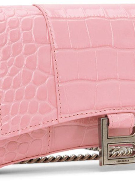 Balenc.iaga croc leather shoulder bag