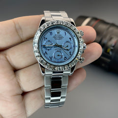 Rol.ex Daytona ice blue Arabic quartz
