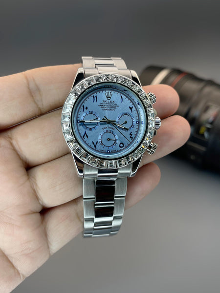 Rol.ex Daytona ice blue Arabic quartz
