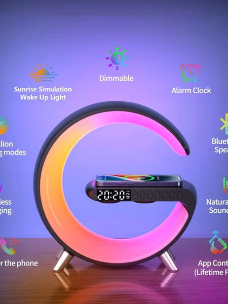G Smart Lamp 3-in-1; Speaker, Clock, Wireless Charger