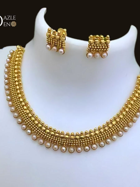 Zarina Gold-Plated Premium Necklace – A Timeless Elegance by Dazle Den
