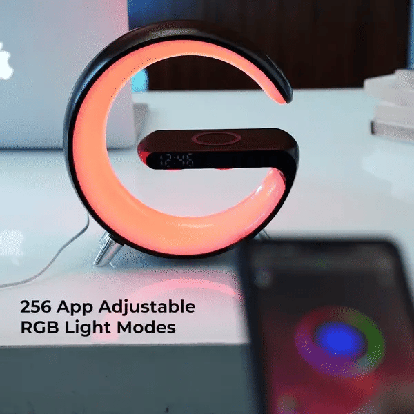G Smart Lamp 3-in-1; Speaker, Clock, Wireless Charger