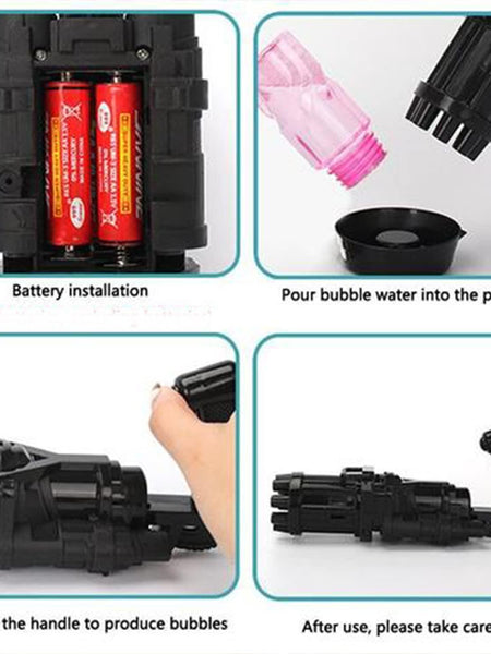Rocket Launcher Electric Bubble Machine Gun for Toddlers Toys