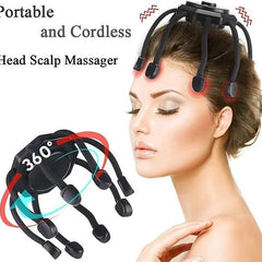 Ultra Scalp Massager,Electric Scalp Massager with 3 Modes, 360 Degree Head Massager,Electric Head Massager Cordless Portable Ultra Scalp Massager for Stress Relax (Black)