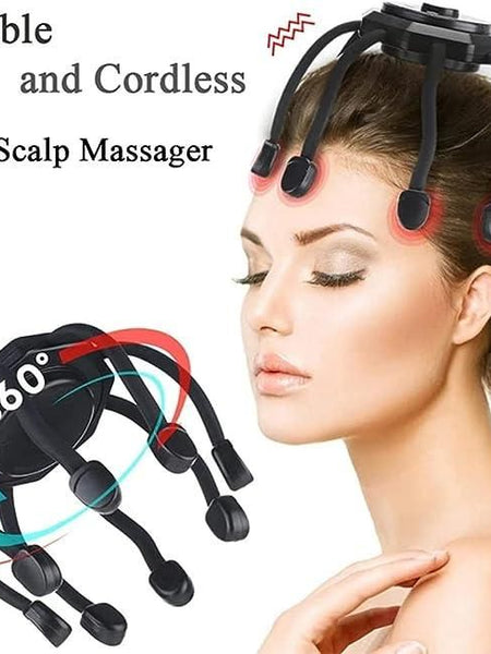 Ultra Scalp Massager,Electric Scalp Massager with 3 Modes, 360 Degree Head Massager,Electric Head Massager Cordless Portable Ultra Scalp Massager for Stress Relax (Black)