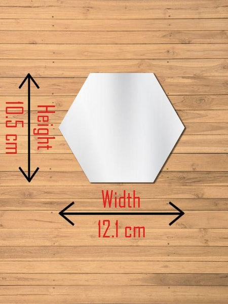 WallDaddy Mirror Stickers For Wall Pack Of 40 Hexagon Silver Color Flexible Mirror Size (10x12)Cm Each Hexagon